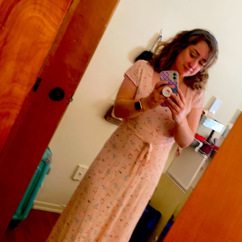 Cotton on floral pink dress